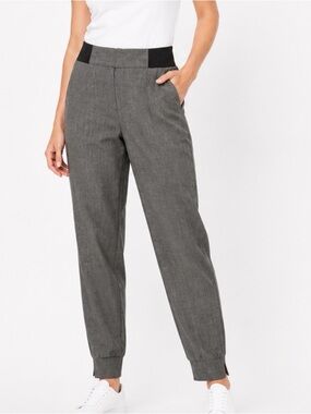 Athleta Work It Wool Gray Womens Jogger Dress Pants with Knit Waistband
